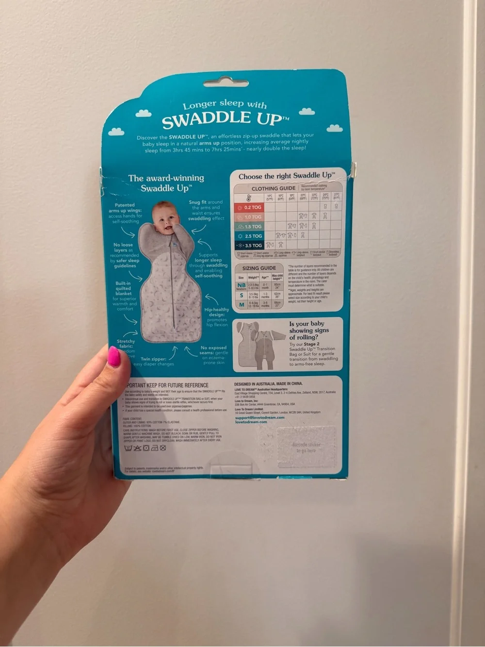 Brand New Love To Dream Swaddle Up Stage 1 - Pink Baby Swaddle